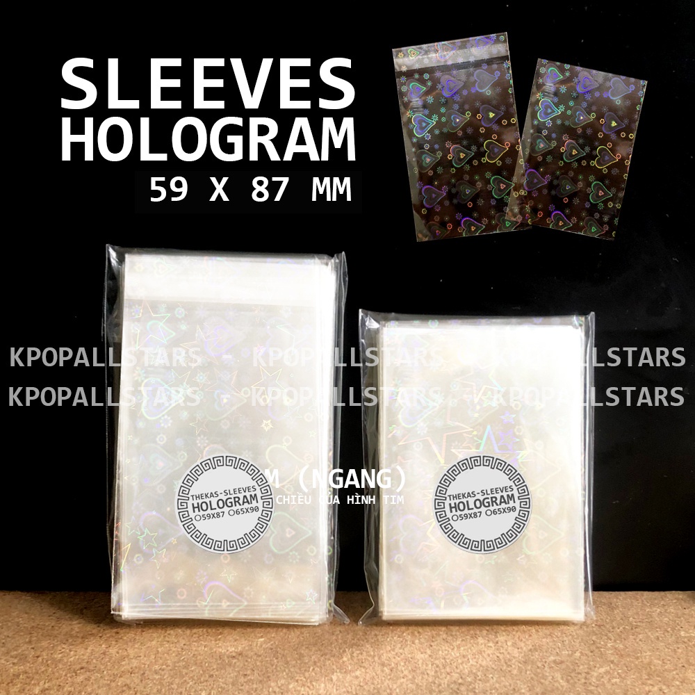 Xấp 10-50 bọc bài Sleeves Card hologram 5 hiệu ứng hologram bảo vệ card