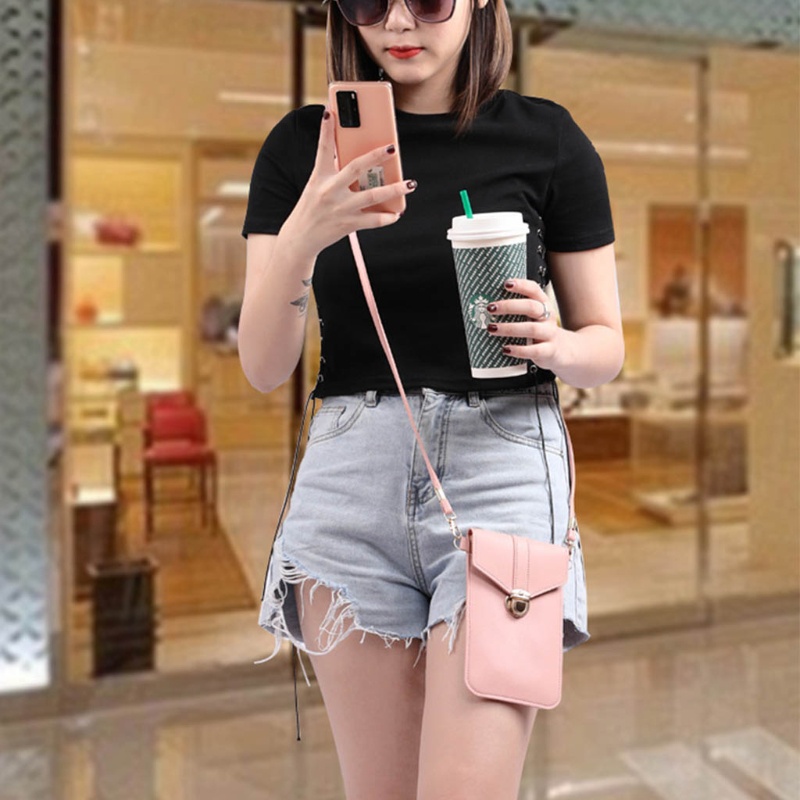 Túi Đeo Chéo Mini Bằng Da Có Ngăn Đựng Thẻ Dành Cho Nữ