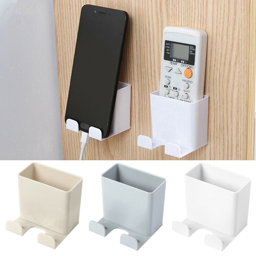 Adhesive Wall Remote Holder Phone Stand Household Hook Rack Multi Function