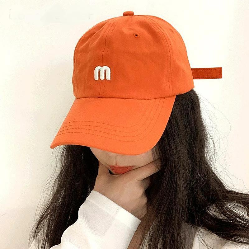 Mũ Lưỡi Trai Cotton Màu Trơn In Chữ Phong Cách Vintage Thời Trang