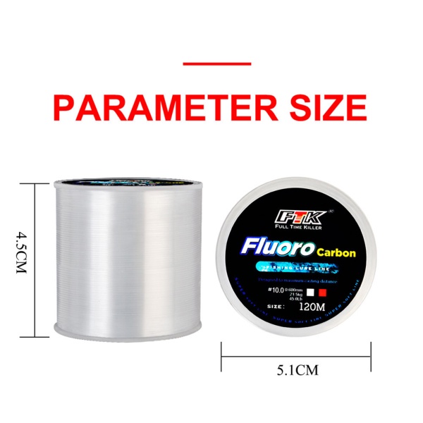 1 Cuộn Dây Câu Cá Phủ Fluorocarbon 5LB-34LB Dài 120M