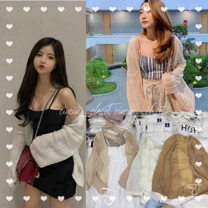 Áo Khoác Len Mỏng Khoác Nhẹ Chất Len Màu Nâu/ Be ( HÀNG SẴN)