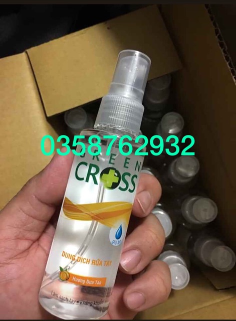 Nước rửa tay khô,khử mùi,diệt khuẩn,nước rửa tay khô mini Green cross 70ml,xuất hóa đơn đỏ,