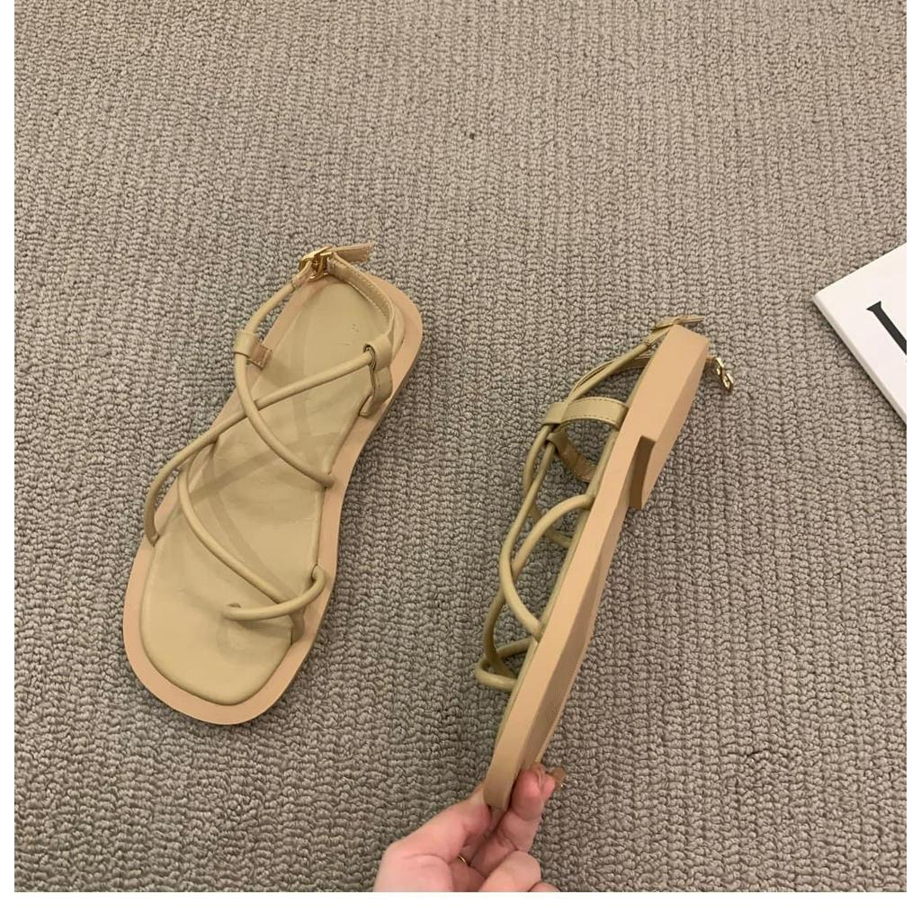Sandal Dây chéo chân đế phẳng hàng QC cao cấp