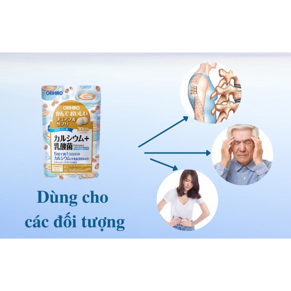 Viên Nhai Bổ Sung Canxi Và Lợi Khuẩn Orihiro Dạng Túi 150 Viên