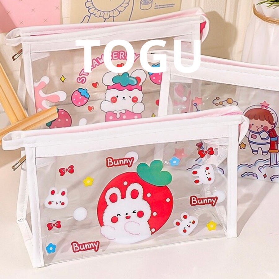 Túi đựng bút trong suốt TOGU hộp bút dễ thương túi đựng đồ dùng cá nhân hình hoạt dễ thương túi đựng đồ du lịch