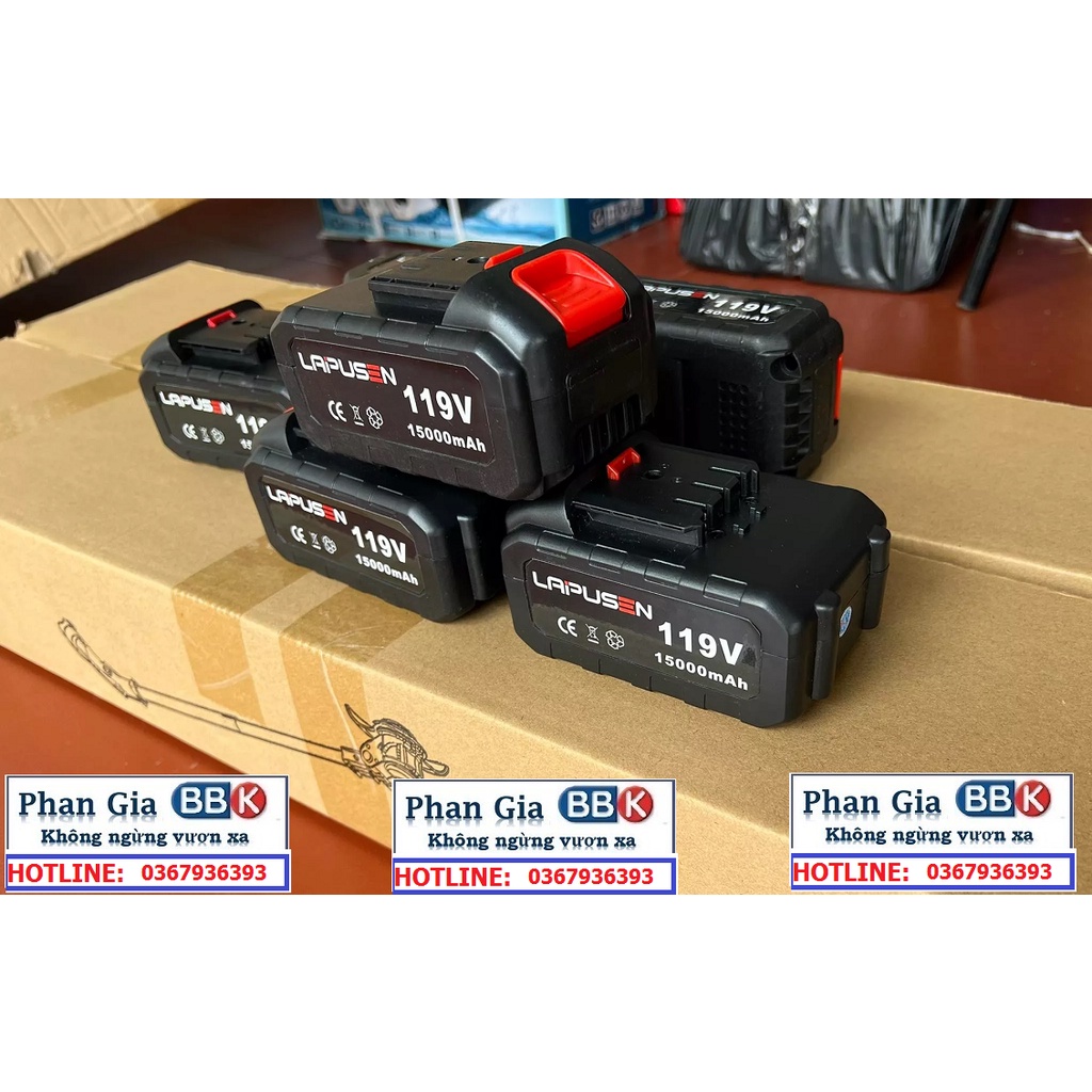 Pin máy cắt cỏ cầm tay dùng pin LAPUSEN pin dự phòng 10cell dung lượng 15000mAh bảo hành 12 tháng