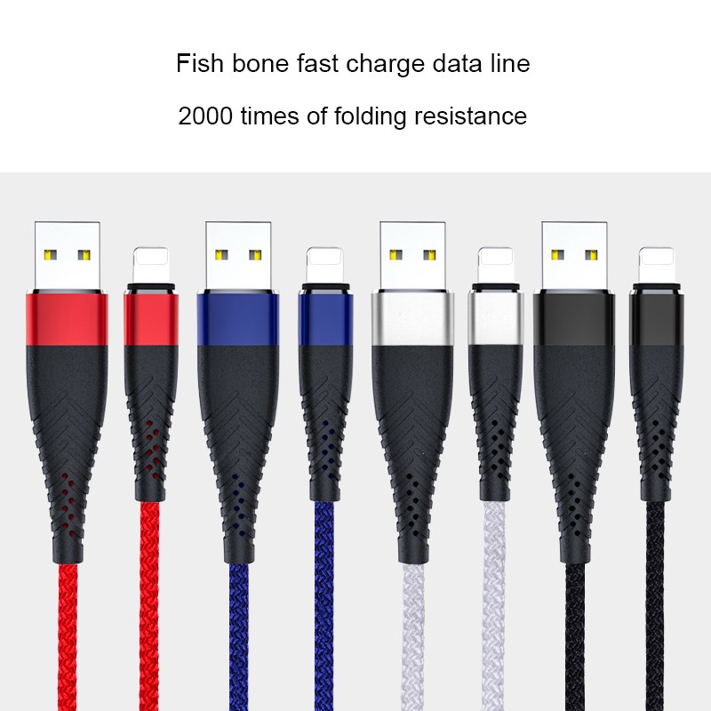 Dây cáp sạc nhanh truyền dữ liệu dài 1m 2m 3m dành cho dòng điện thoại iPhone Android