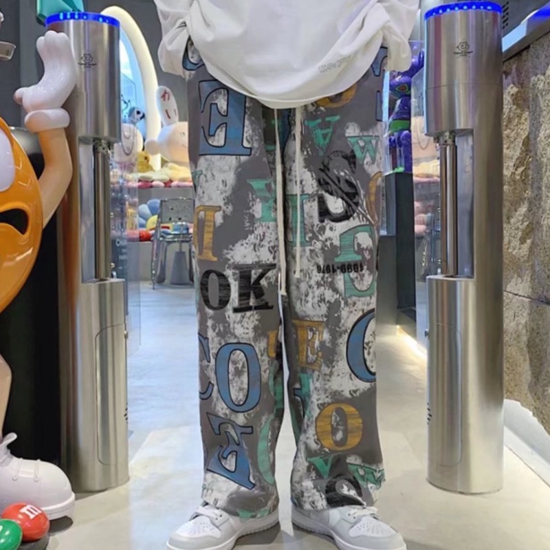 Quần dài thể thao ống rộng in họa tiết graffiti phong cách hiphop đường phố cho nam