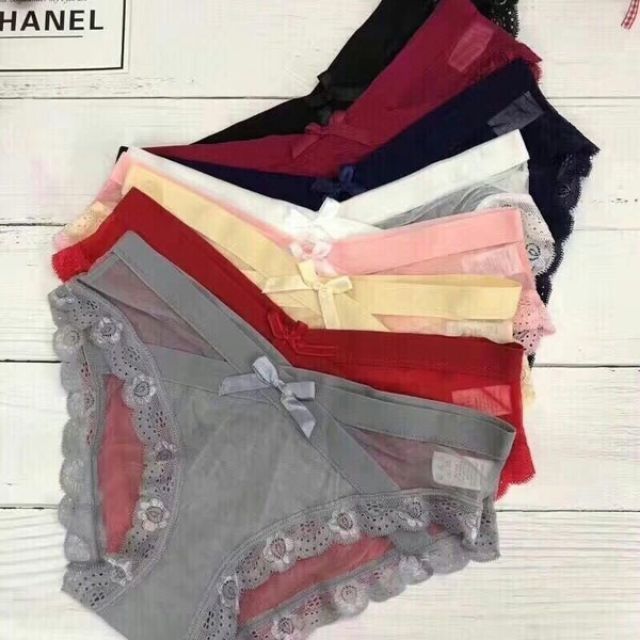 Sỉ 10 quần lót ren lưới cạp chéo siêu xinh