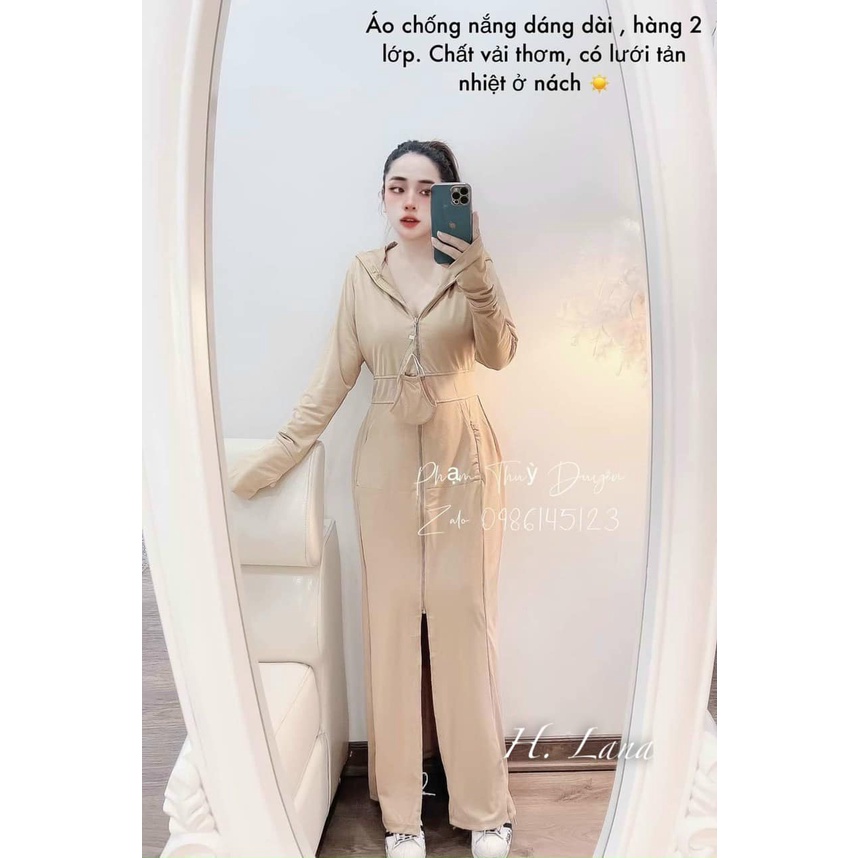 SẴN KHOÁO CHỐNG NẮNG 2 LỚP ĐỤC LỖ TOÀN THÂN KÈM KHẨU TRANG Mã 99