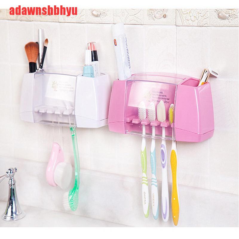 [adawnshbhyu]Multifunctional toothbrush holder storage box bathroom accessories suction hooks