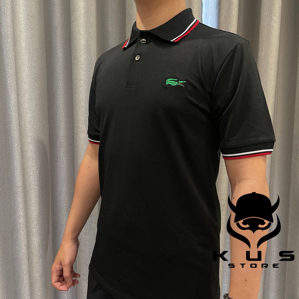 ÁO POLO Nam cổ bẻ - Phông Thun Nam có cổ ngắn tay thêu Cá Sấu phối viền thời trang - 2 Màu Đen|Trắng Trẻ Trung | BigBuy360 - bigbuy360.vn