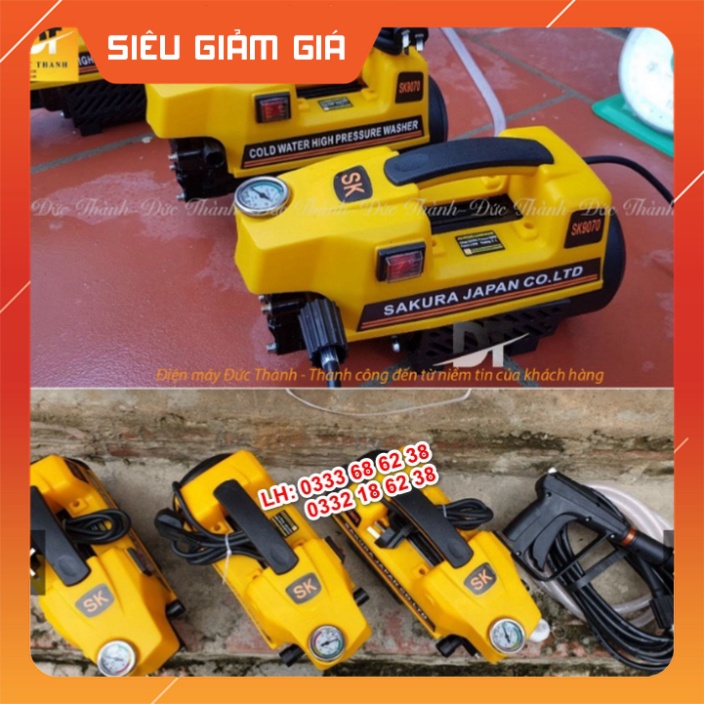 Cam kết Chính hãng Máy rửa xe SAKURA japan. Công suất 3500W.