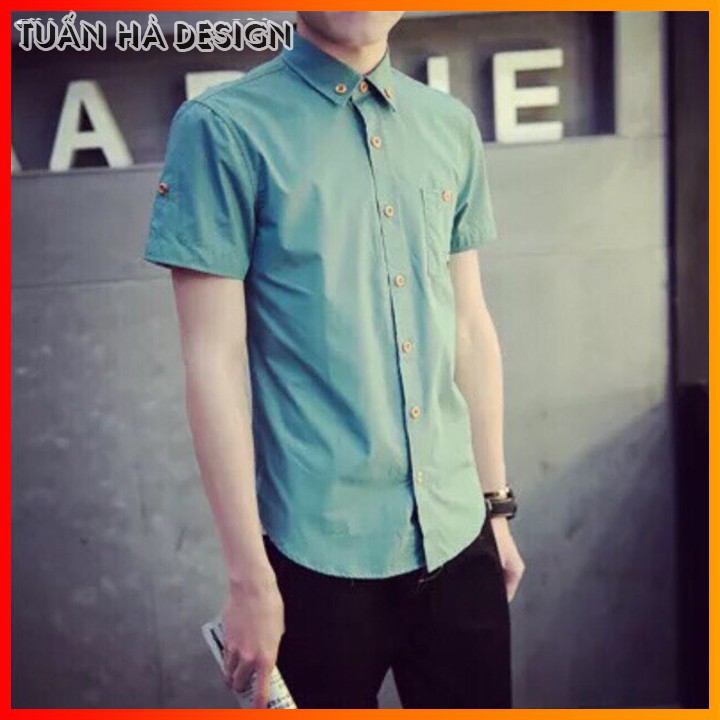 Áo sơ mi nam 🌈FREESHIP🌈GIẢM 5k nhập mã [HOALA5K] Áo sơ mi nam ngắn tay.