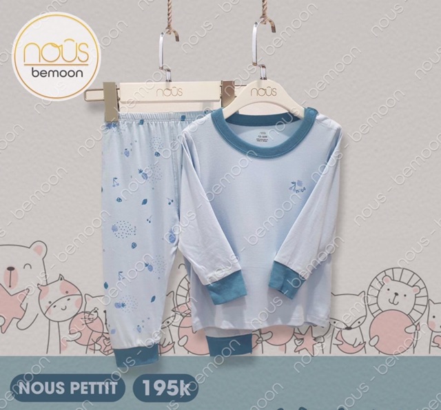 Nous Bộ áo dài tay quần dài cài vai nous petit va nous duox 2020