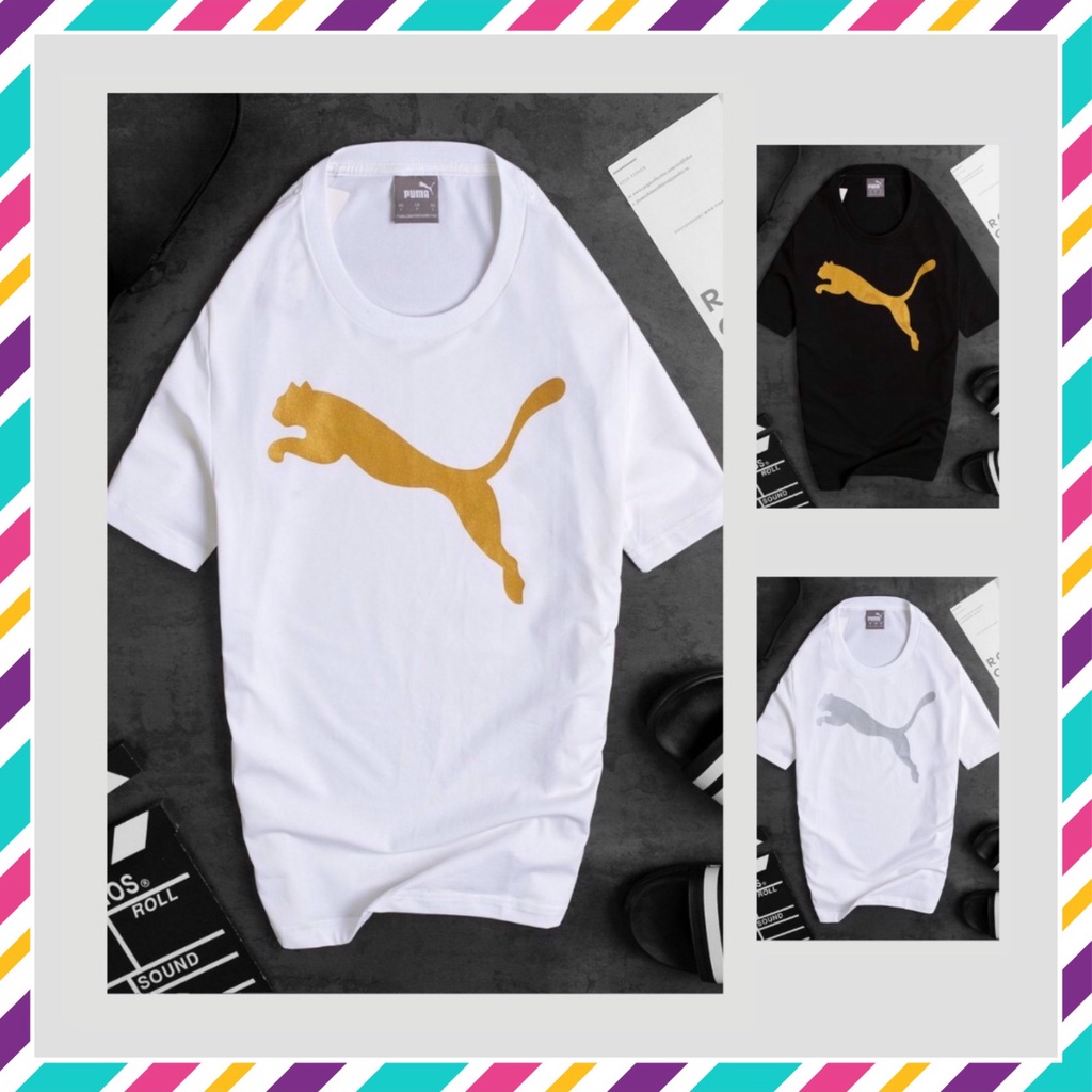 Áo Thun Unisex 🌸 FREE SHIP 🏵️ Áo thun nam nữ tay lỡ hổ Pu-ma chất liệu cotton 35/65 thoáng mát