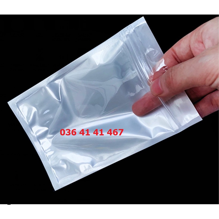 [Giá Xưởng] Combo 100 Túi ZIP khóa có lỗ treo có đục lỗ mặt trong mặt trắng sữa đựng đồ trưng bày hàng hóa