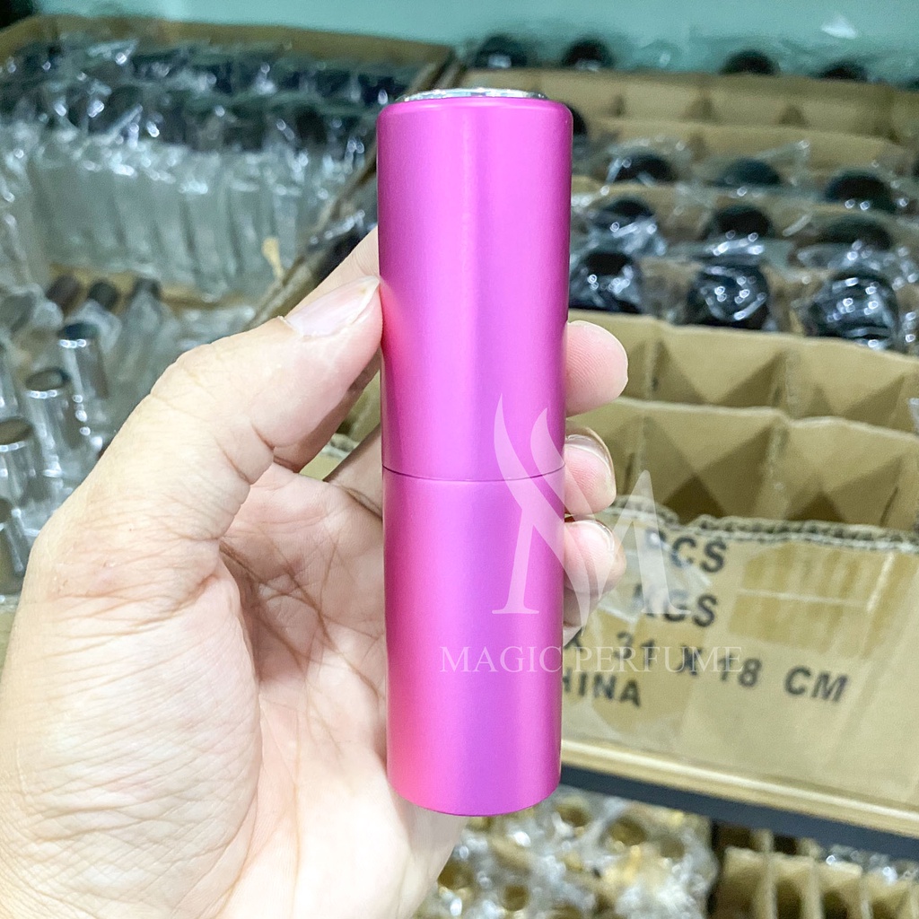 Chai lọ đựng nước hoa vỏ nhôm 2 lớp, vặn để bật và thu đầu phun dung tích 20ml