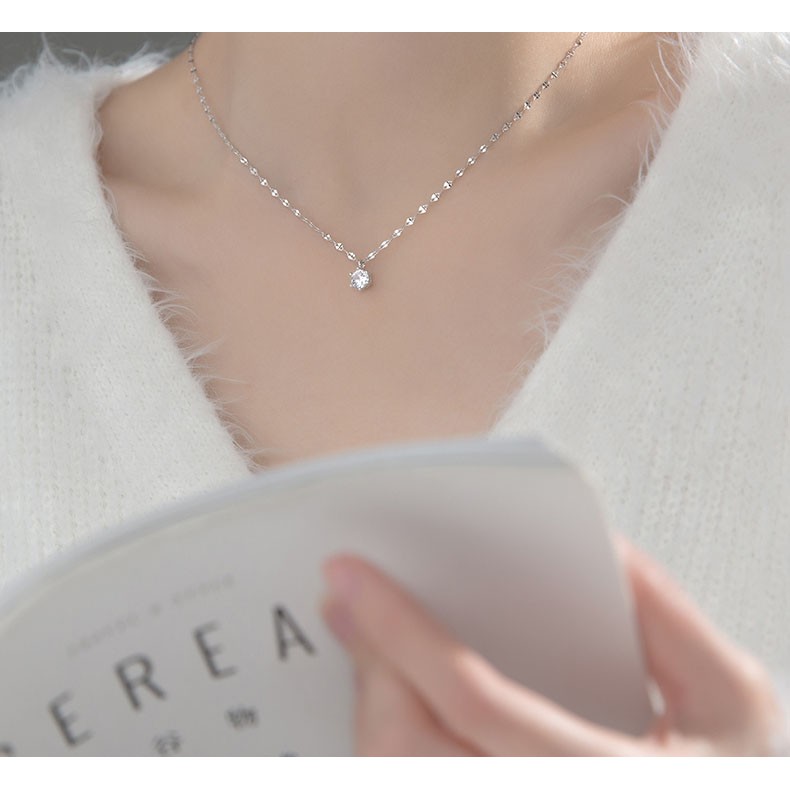 Dây chuyền bạc S925 dây chuỗi đá lạ mắt D8183 - AROCH Jewelry