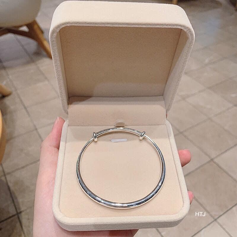 Vòng tay bạc Ý xi kim trơn, sáng bóng cho nàng công sở, văn phòng