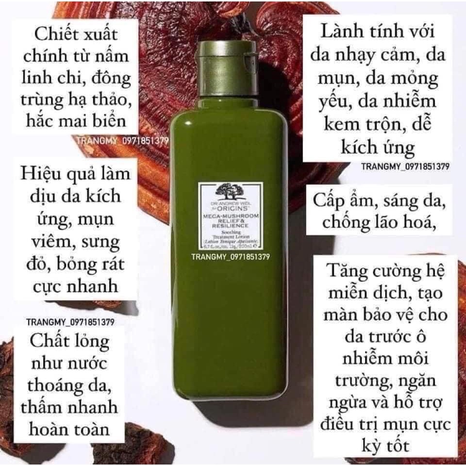 Toner nấm Origins Mega-Mushroom Skin Relief Smoothing Treatment Lotion | BigBuy360 - bigbuy360.vn