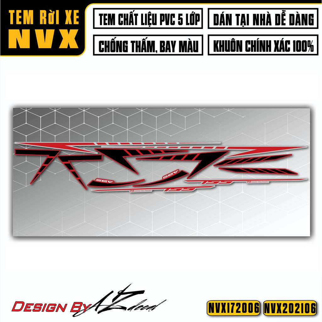 Tem Chỉ Xe NVX 125 - 155 Mới Nhất | NVX06 | Decal Dán Xe NVX 2017 - 2021 Chất Liệu Chống Nước, Dễ Sử Dụng