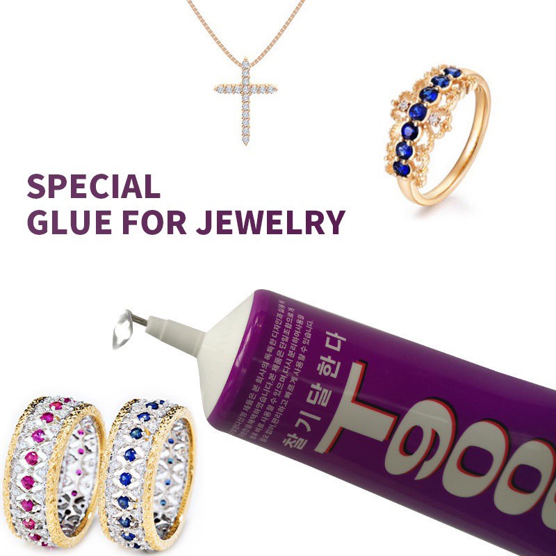 Keo dán acrylic trong suốt hình hoa dùng làm trang sức T9000 DIY