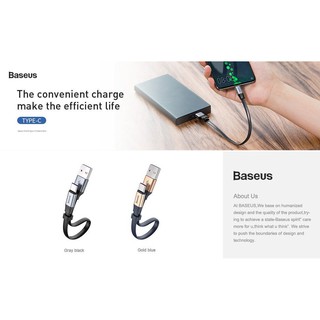 Cáp Sạc Ngắn Baseus 23cm-40W, hỗ trợ sạc nhanh-Cổng Type C