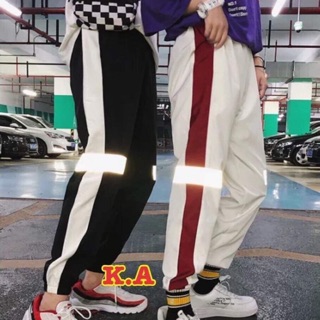Quần jogger kaki phản quang phối sọc thể thao 2 bên