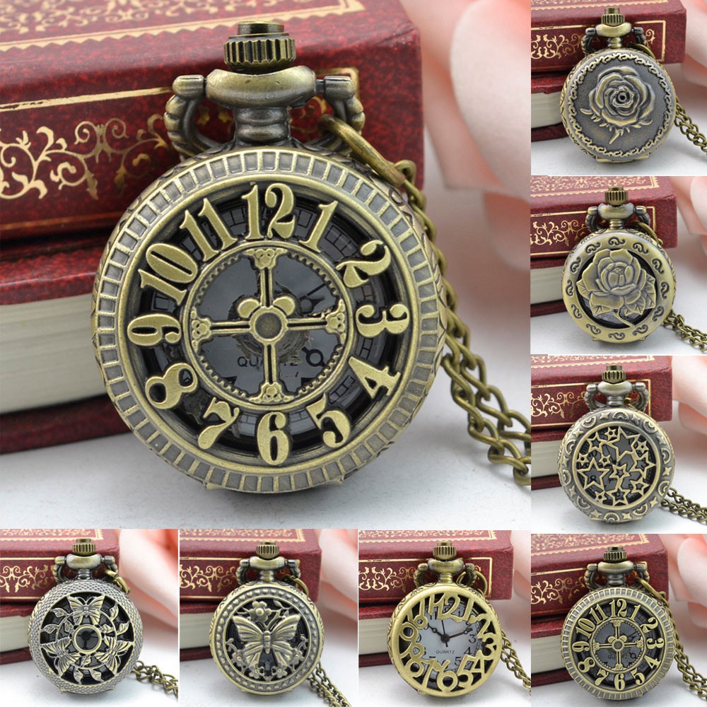 Đồng hồ quả quýt chạm khắc hình steampunk phong cách retro