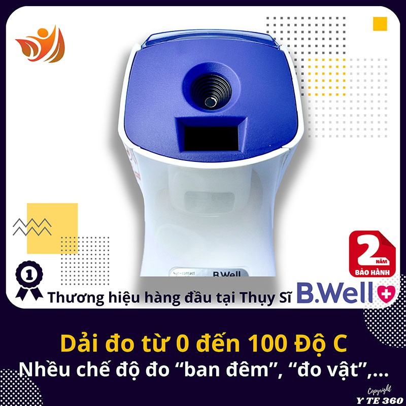 Nhiệt kế súng bắn điện tử hồng ngoại đo trán nhiệt độ cơ thể phòng nước thức ăn b.well wf 5000 - bwell y tế 360