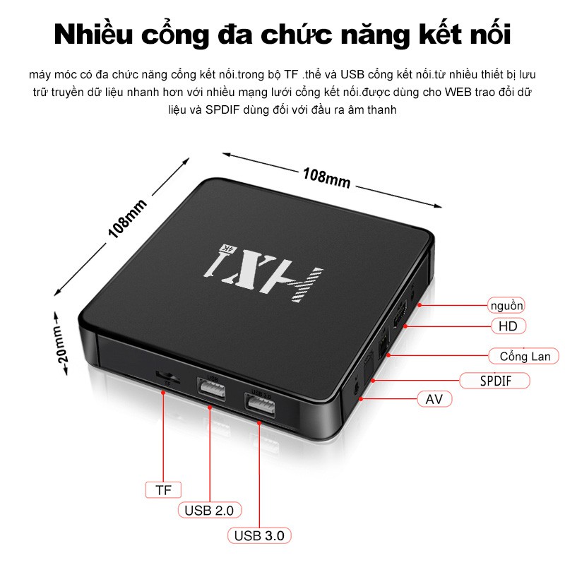 tivi Box Dành cho thị trường Việt Nam Phiên Bản 2G Ram Và 16G 2.4GWIFI/5GWIFI tv box bào hành 12 tháng hx1android tv box