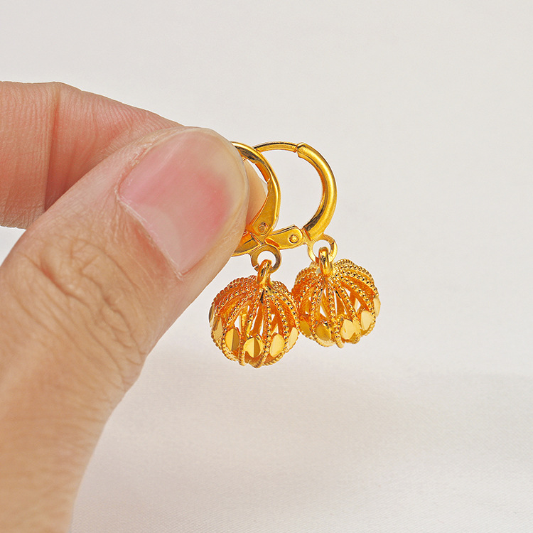 Trendy fashion gold-plated hydrangea earrings