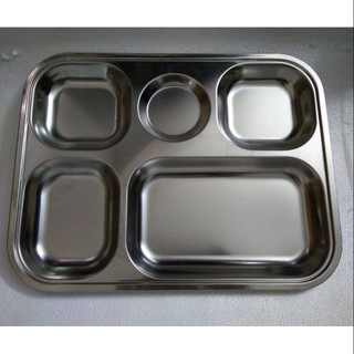 Khay đựng cơm chia phần bằng inox 5 ngăn
