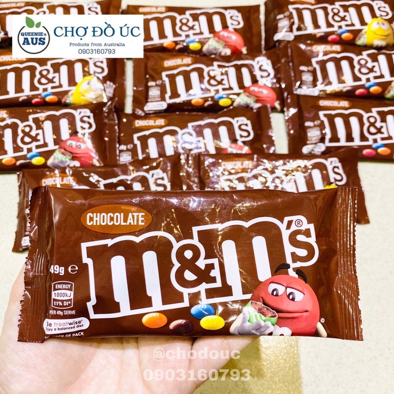 Chocolate sữa M&M’s Funsize & Peanut gói 49g - nhập Úc 🍫