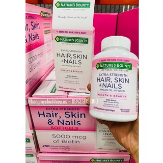Nature’s Bounty Hair Skin & Nails - Viên uống đẹp da tóc và móng 250 viên của Mỹ
