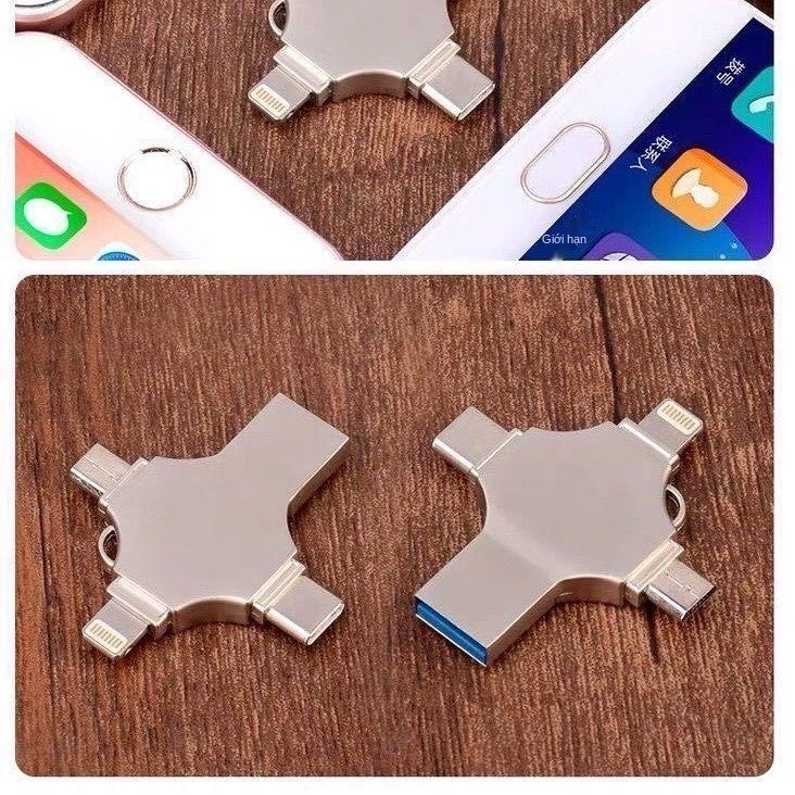 Điện thoại di động Apple U disk 256G Máy tính Android Type-C128G bốn trong một kim loại tốc độ cao 3.0 ipad2 USB ổ đĩa f | BigBuy360 - bigbuy360.vn