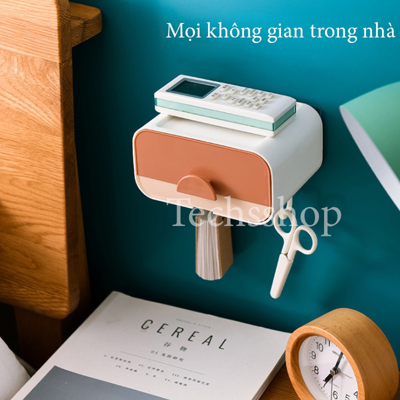 Hộp Đựng Xà Phòng 1 Tầng Có Ngăn Chứa Nước Dán Tường Kèm Theo 3 Móc Treo - Kệ Nhà Tắm Đế Đồ Tiện Lợi