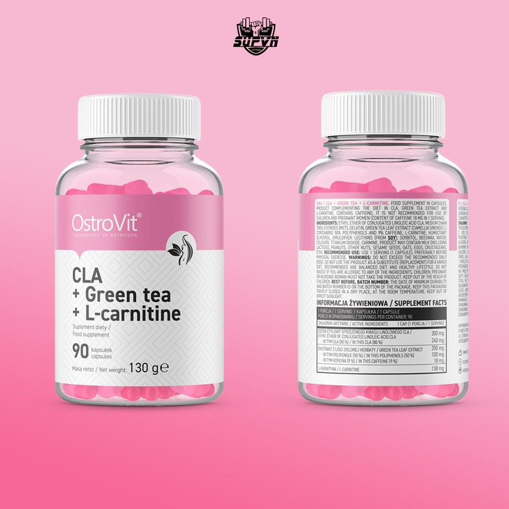 Viên đốt mỡ giảm cân Ostrovit Cla + Green Tea + L-carnitine 90 viên - Hỗ trợ giảm mỡ trong tập gym | BigBuy360 - bigbuy360.vn