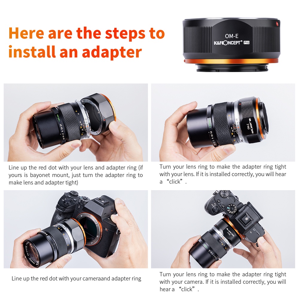 Ngàm Chuyển Đổi Ống Kính Olympus OM Sang Sony E NEX Camera A7S-7
