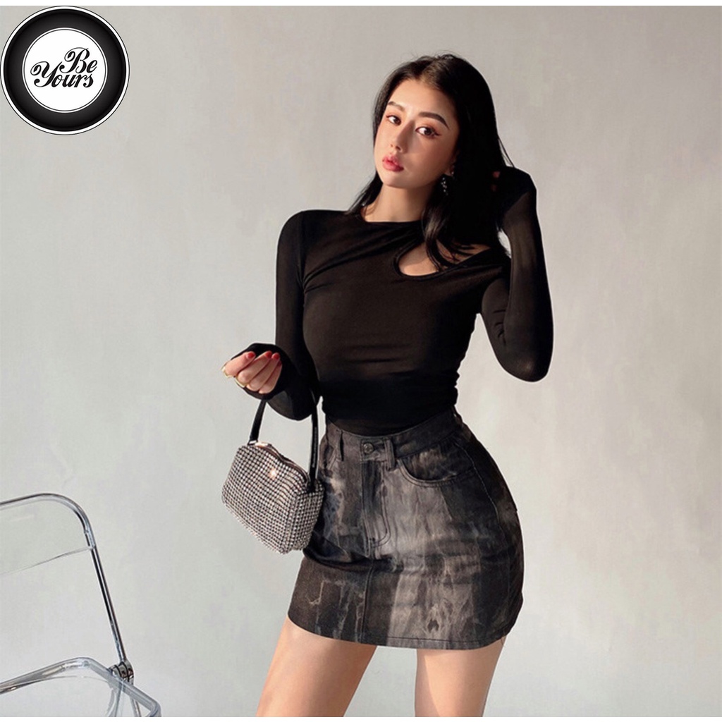 Áo Kiểu Hàn Quốc Khoét Vai Bigsize Dưới 80Kg Quyến Rũ Ôm Body Croptop Chất Thun Co Giản “KHOÉT TD”