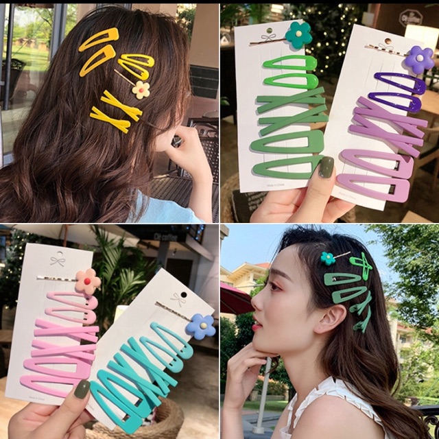 Set 7 kẹp tóc dễ thương phong cách hàn quốc
