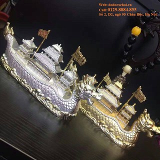 Tượng thuyền rồng thép đính đá
