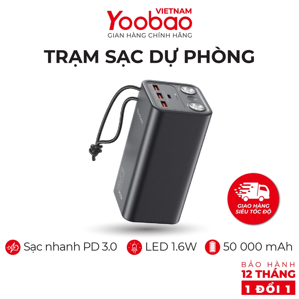 Pin sạc dự phòng Yoobao H5 50.000mAh-Sạc nhanh mọi thiết bị