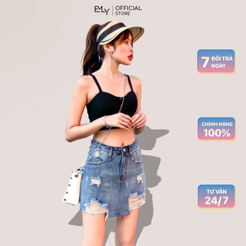 Chân váy ngắn jean nữ EMILYSHOP ulzzang