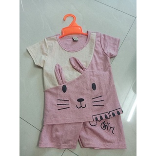 Đồ bộ bé gái cotton đũi đẹp