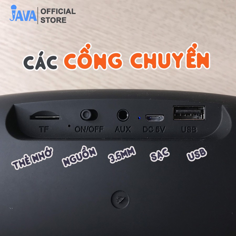 [Bass đôi Cực Mạnh]  Loa bluetooth Extrabass JAVA-XB33 Cao Cấp- Kết nối TV- Máy tính- Usb- nghe FM - đèn Led - Pin trâu