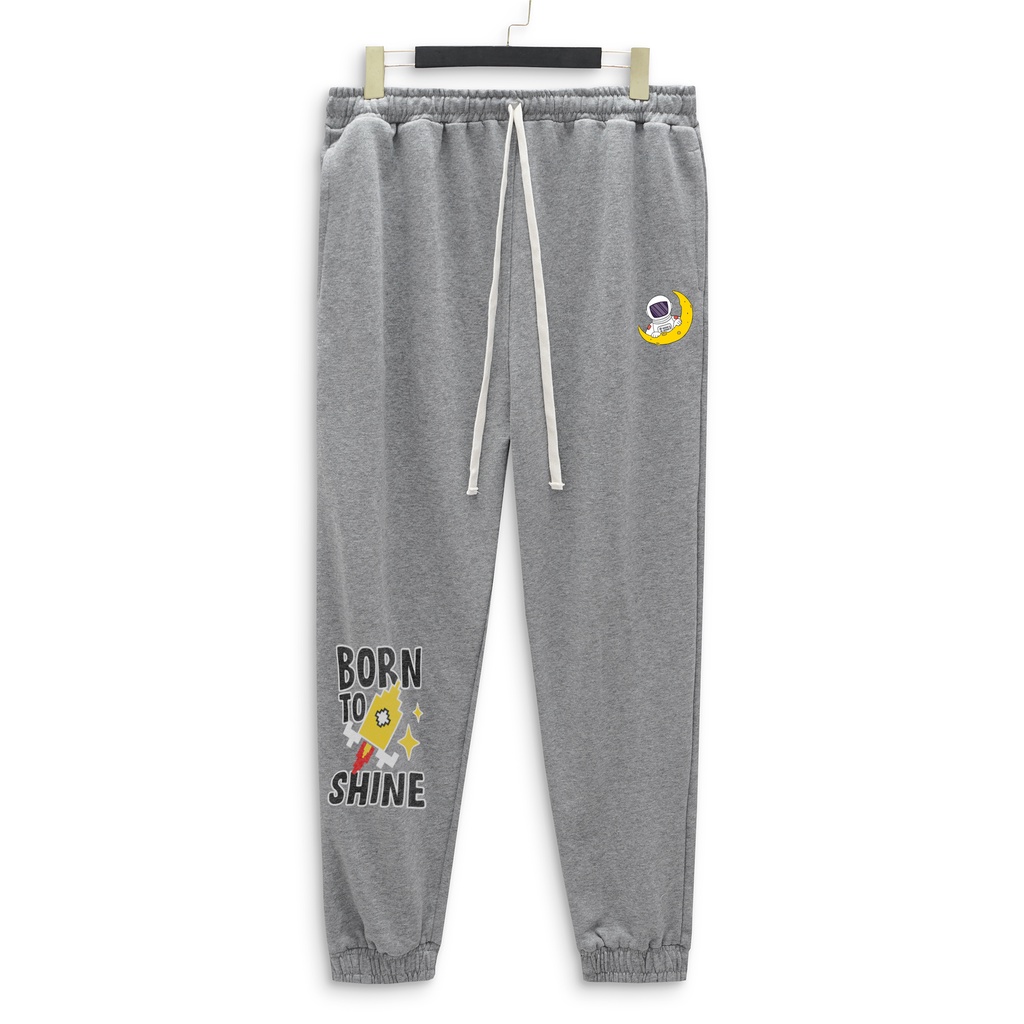 [bigsize] Quần thun dài jogger vải nỉ in hình tên lửa bigsize nam