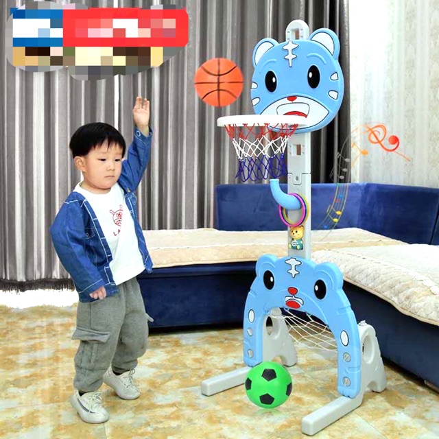 Đồ chơi bóng rổ + đá bóng + ném vòng ( có nhạc ).